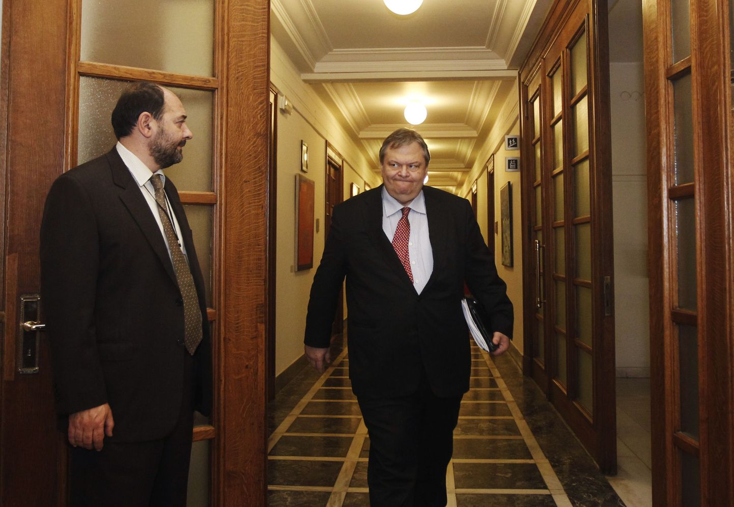 Kreeka rahandusminister Evangelos Venizelos (paremal).