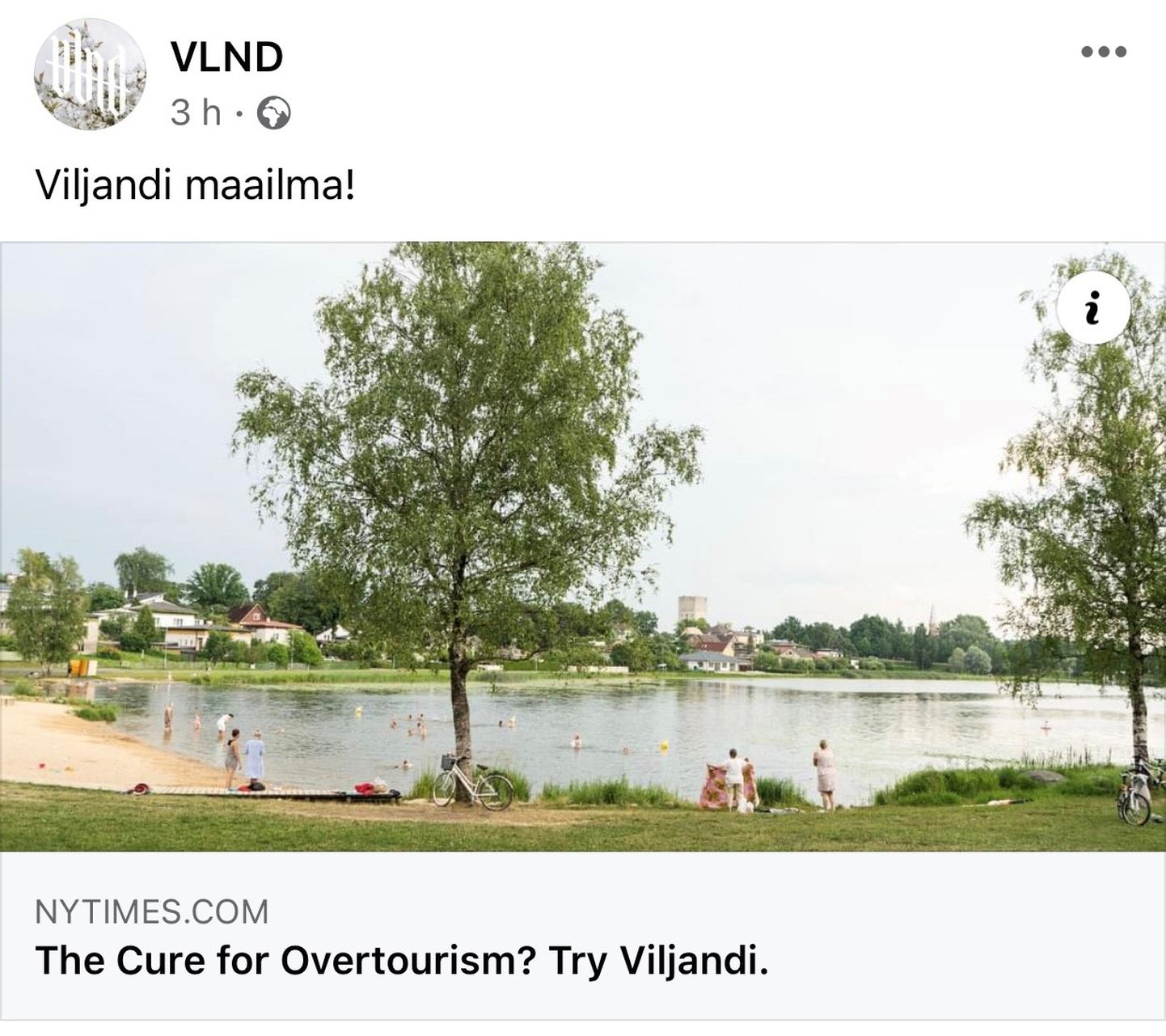 New York Times soovitab Viljandit külastada.