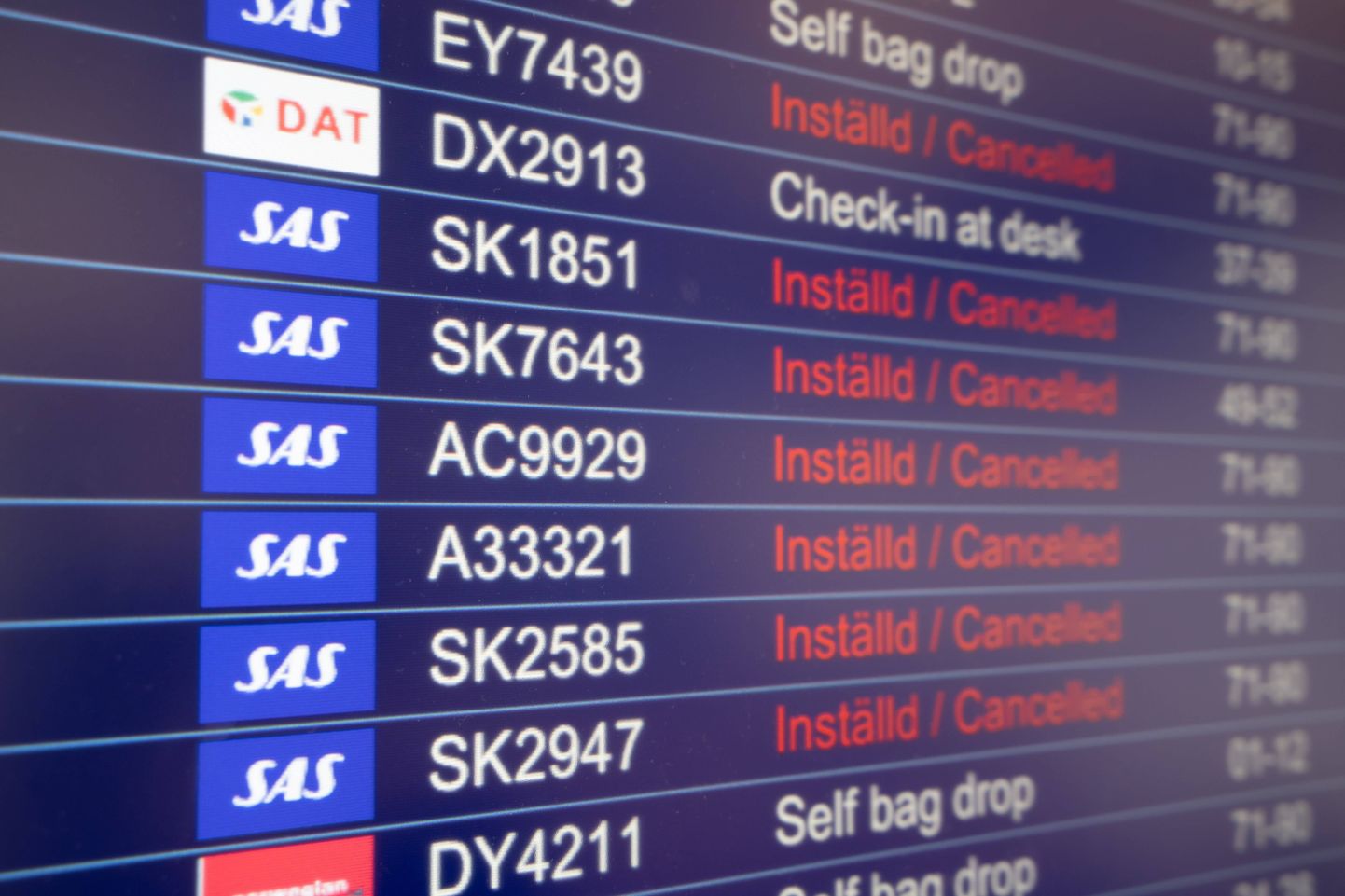 Skandinaavia lennukompanii SAS pilootide streigi tõttu on kolme päeva jooksul tühistatud sadu lende.