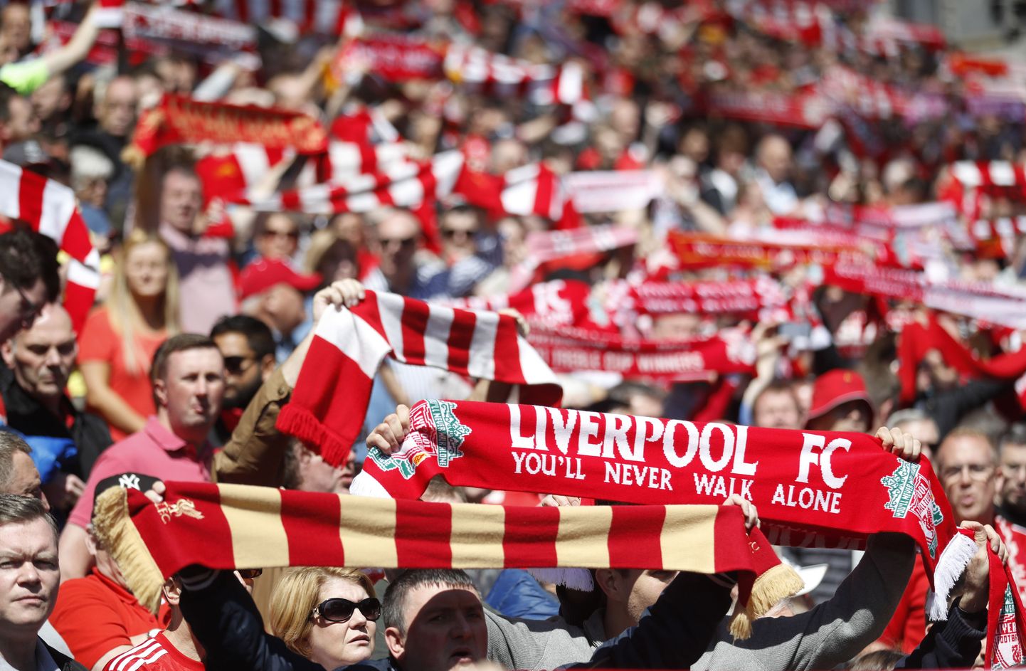 FC Liverpooli toetajad Anfieldil.
