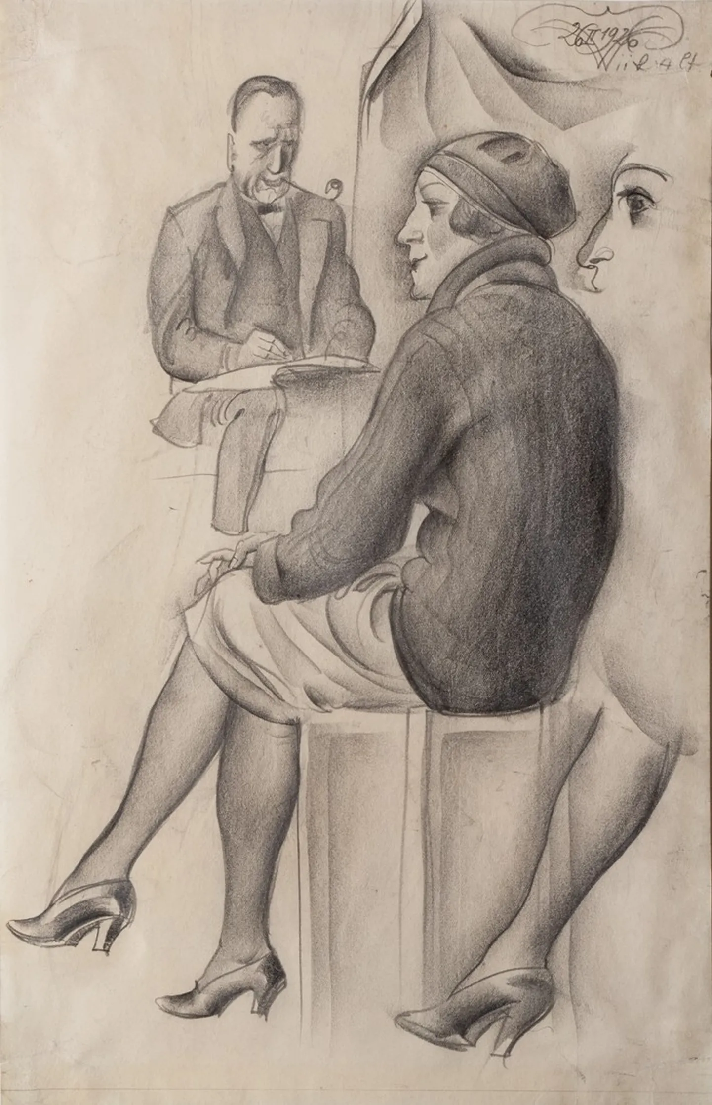 Eduard Wiiralt
Kunstnik ja modell
1926. Pliiats, paber Lm 37.7 x 24.2 cm (raamitud)