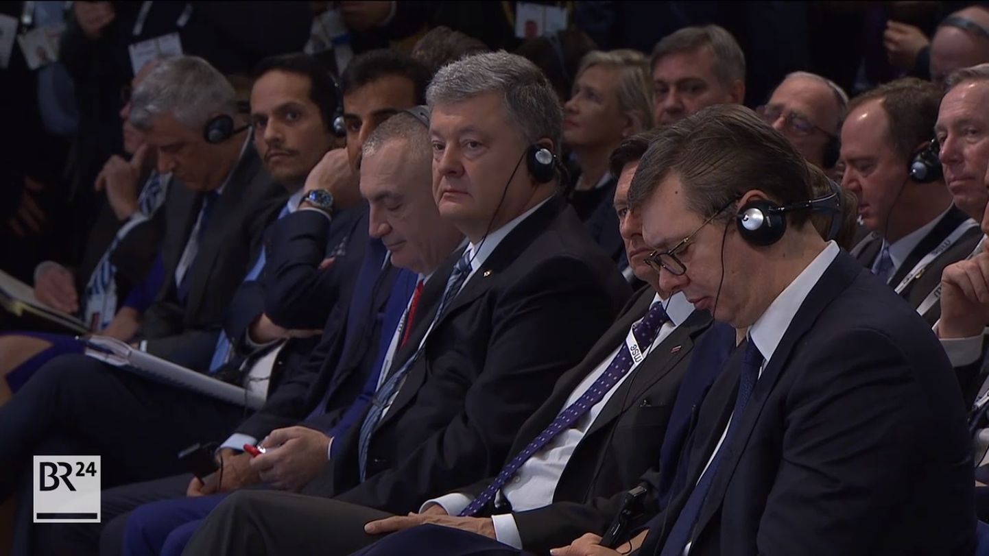 Ukrainas prezidents Petro Porošenko Minhenes drošības konferencē