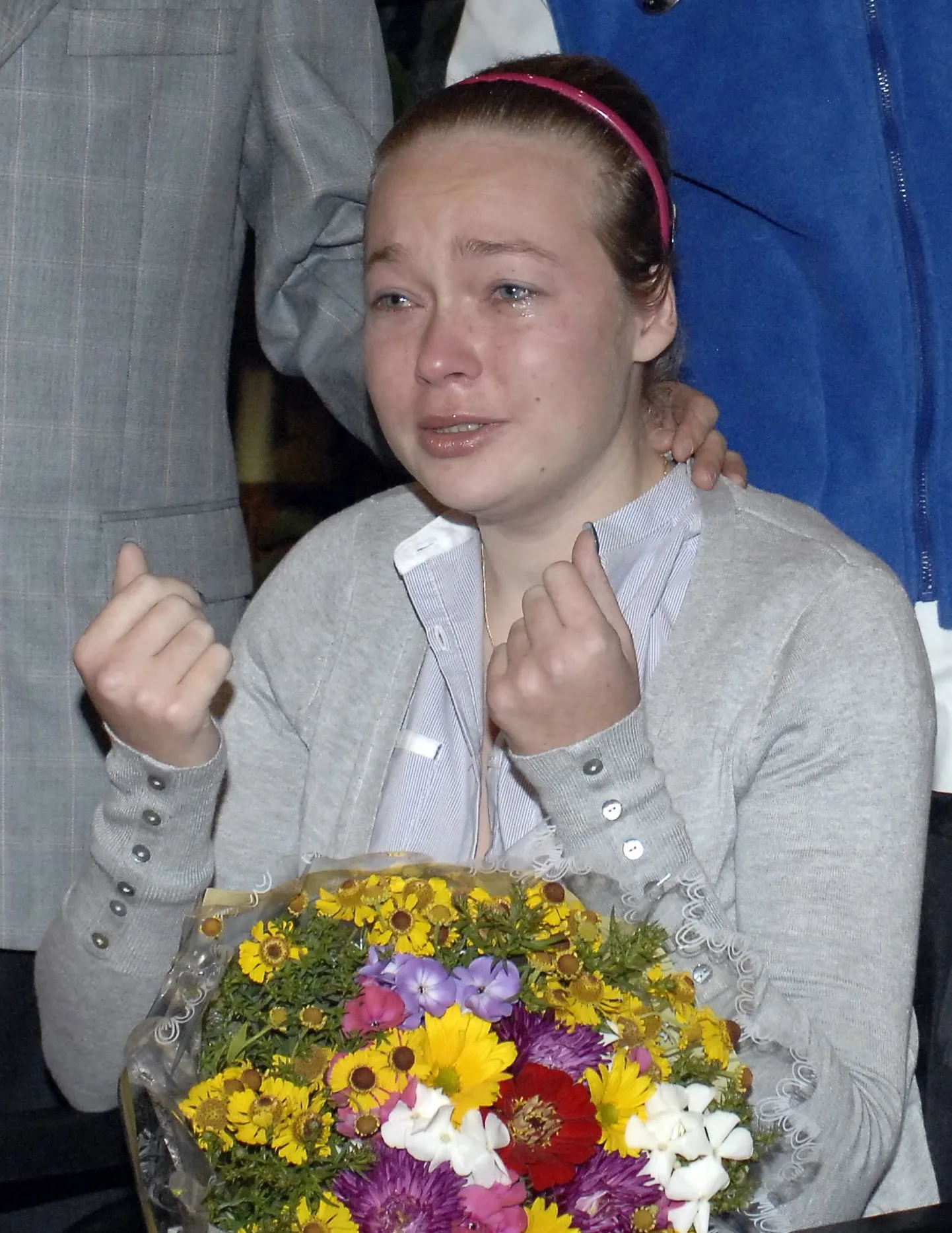 Ирина Скворцова в московском аэропорту по прилету из Германии (14 сентября, 2010).