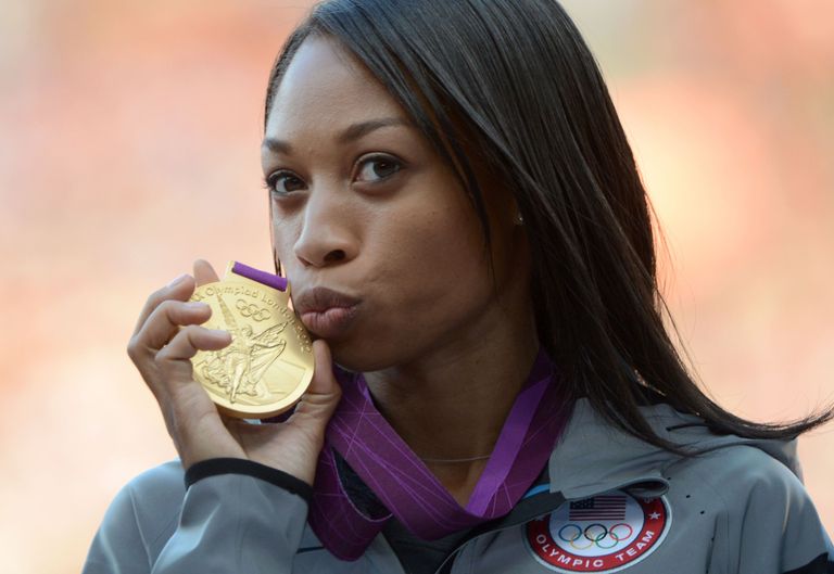 Allyson Felix oma olümpiatiitlit 200 m jooksus kaitsta ei saa. Foto: AFP