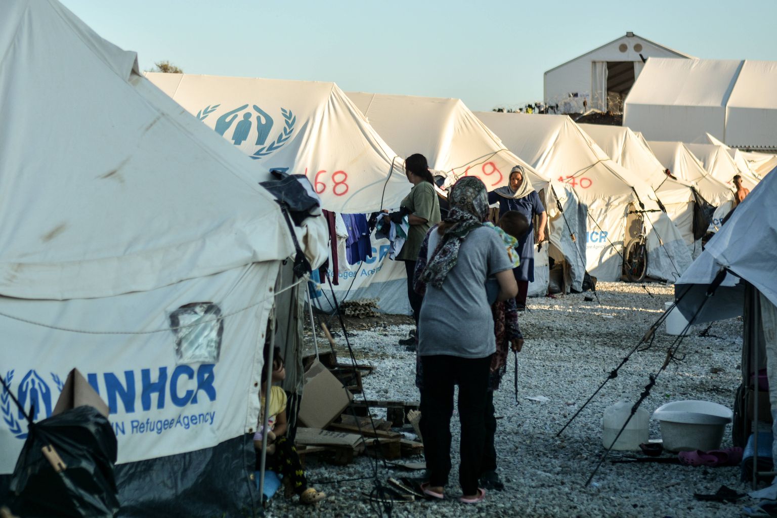 Ajutine põgenike telklaager Lesbosel.