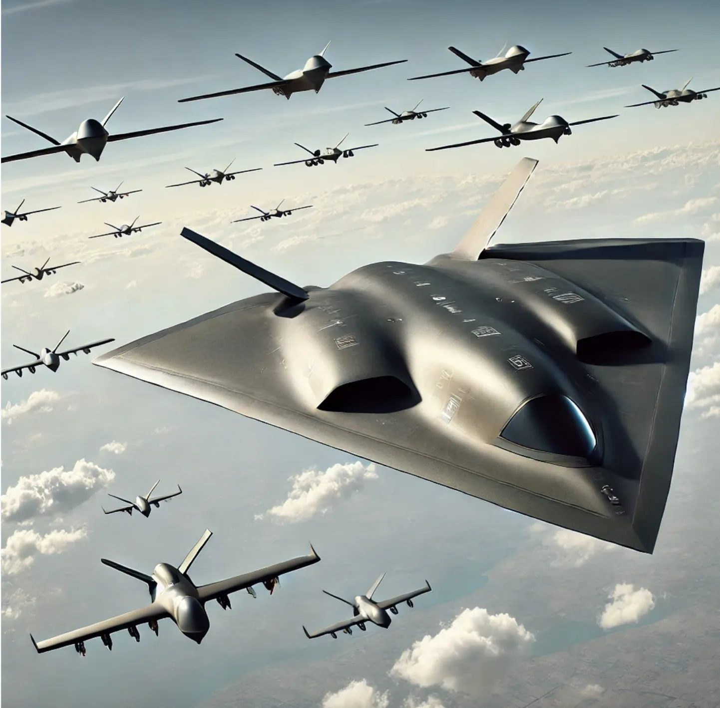 Hiina katsetas uuendusliku disainiga sõjalennukit, millel on droonidest saatjad. Pilt on illustreeriv.