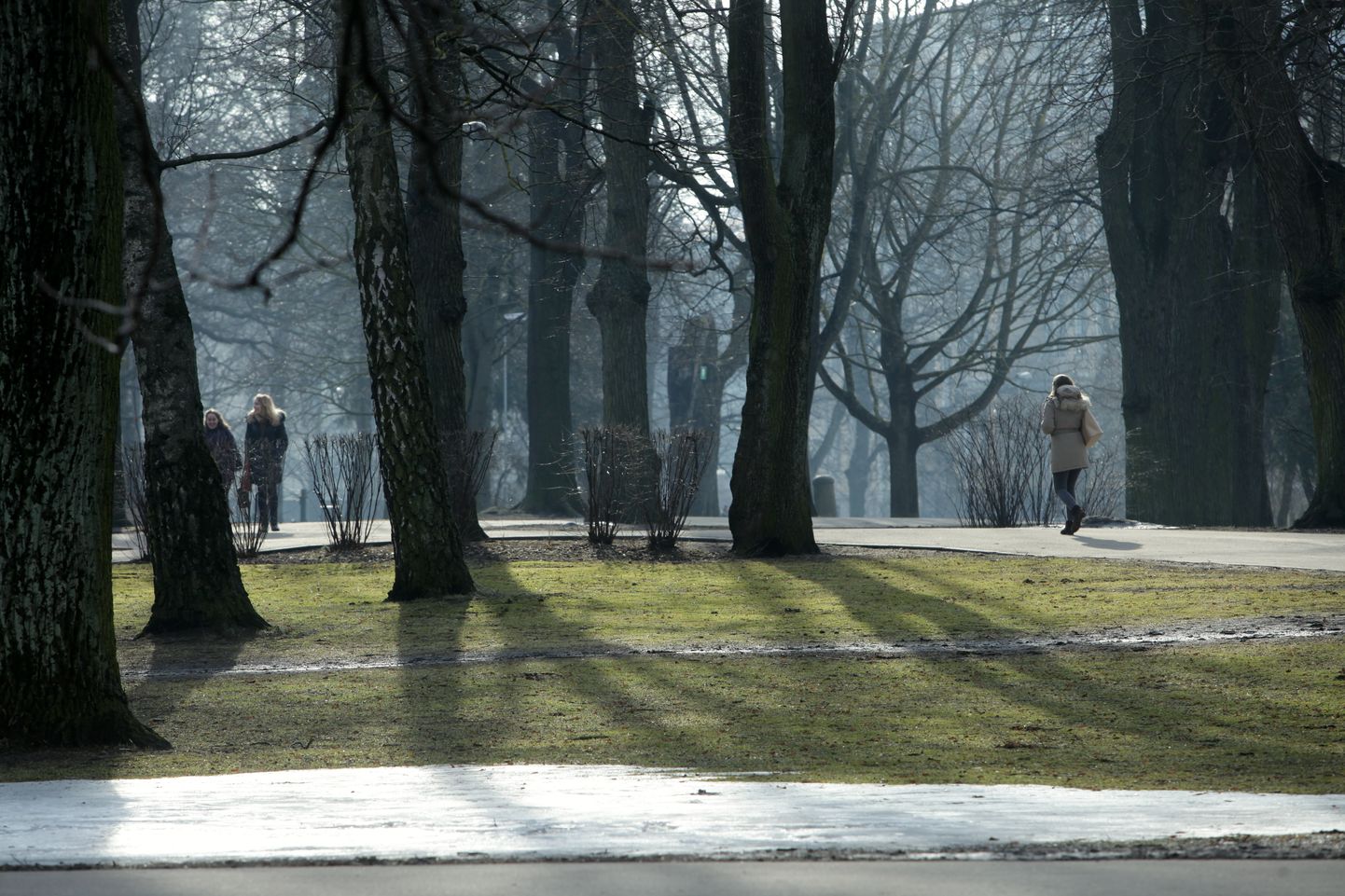 Cilvēki Kronvalda parkā.