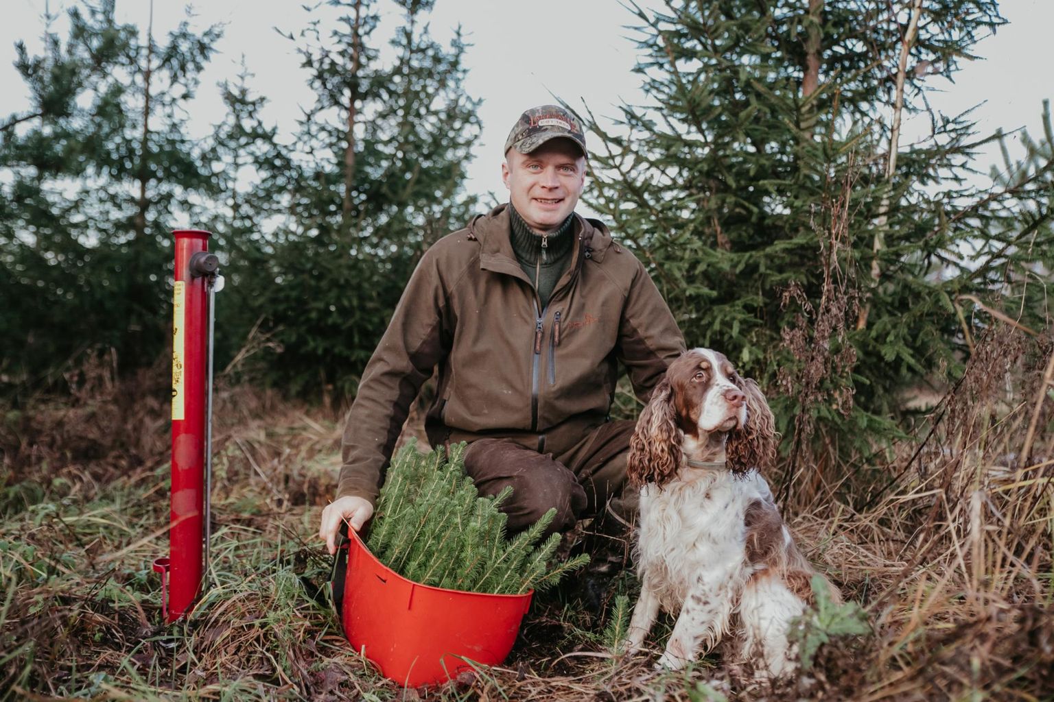 Metsakasvataja Lauri Luur naudib loodust ja metsa uuendamist, seltsiks truu koer Bella.
