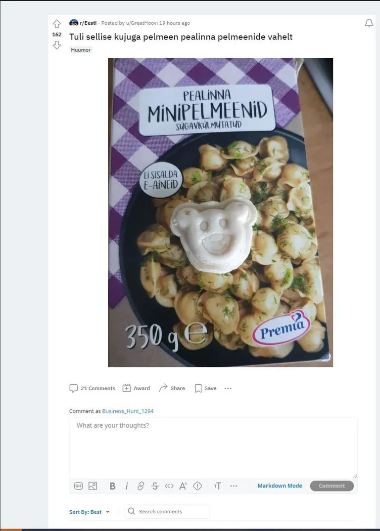 Karukujuline pelmeen.