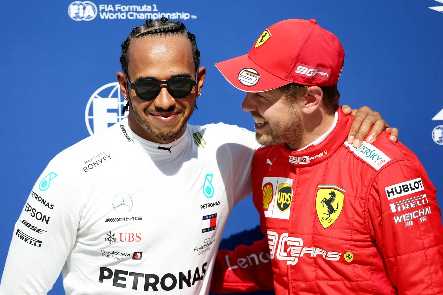 Lewis Hamilton (vasakul) ja Sebastian Vettel.