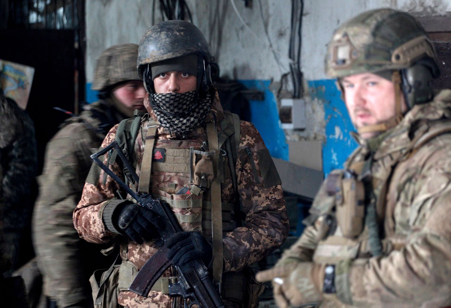Ukraina sõdurid Luhanski piirkonnas. Foto on tehtud märtsis