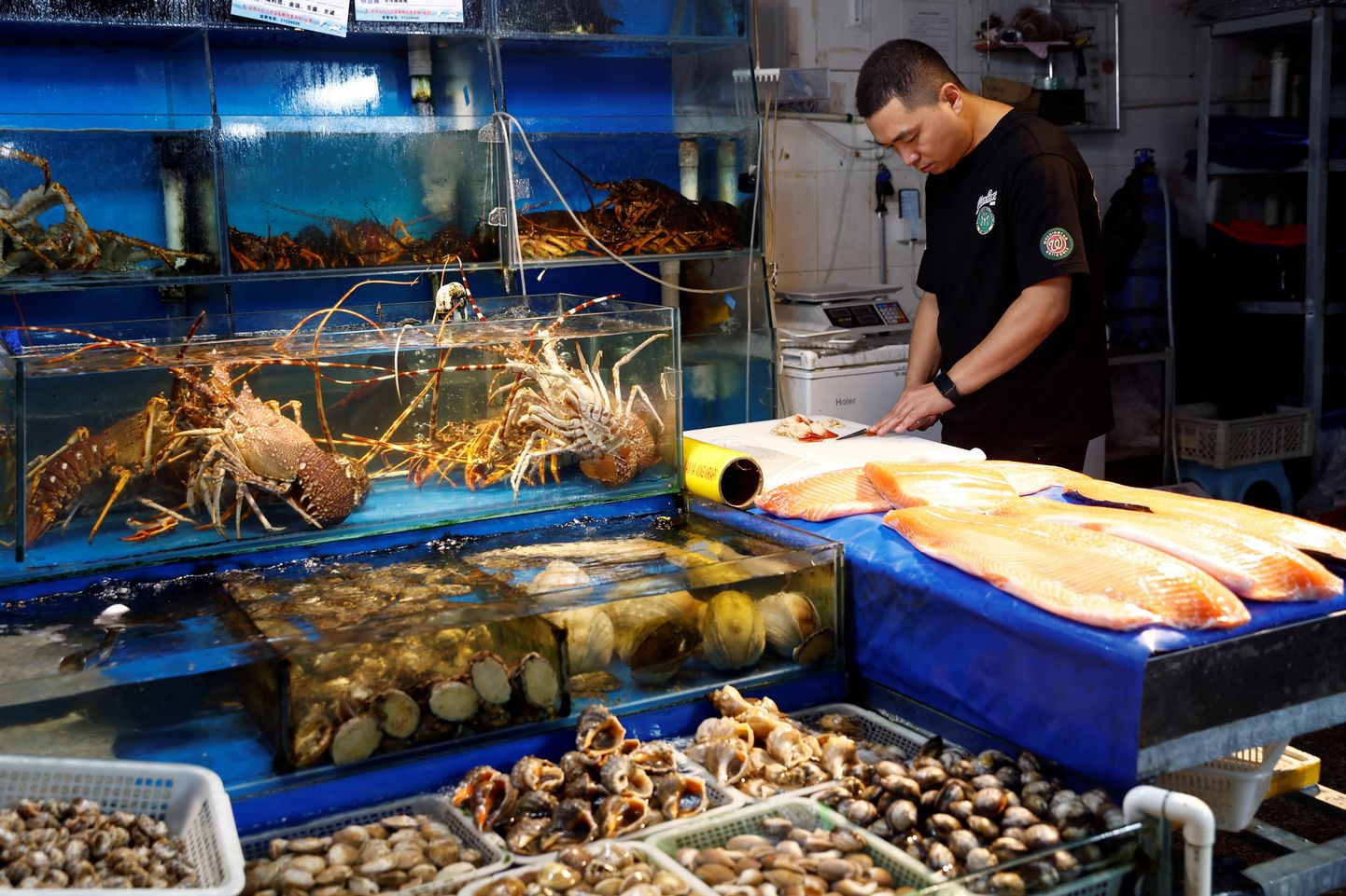 Kala- ja mereandide turg Pekingis.
