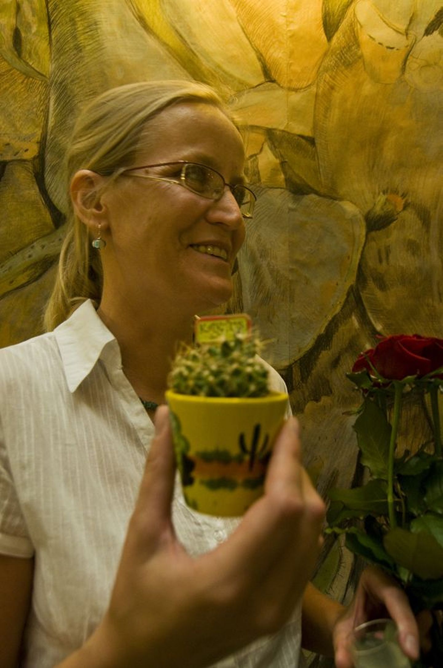 Kristiina Pärk ja tema kaktused.
