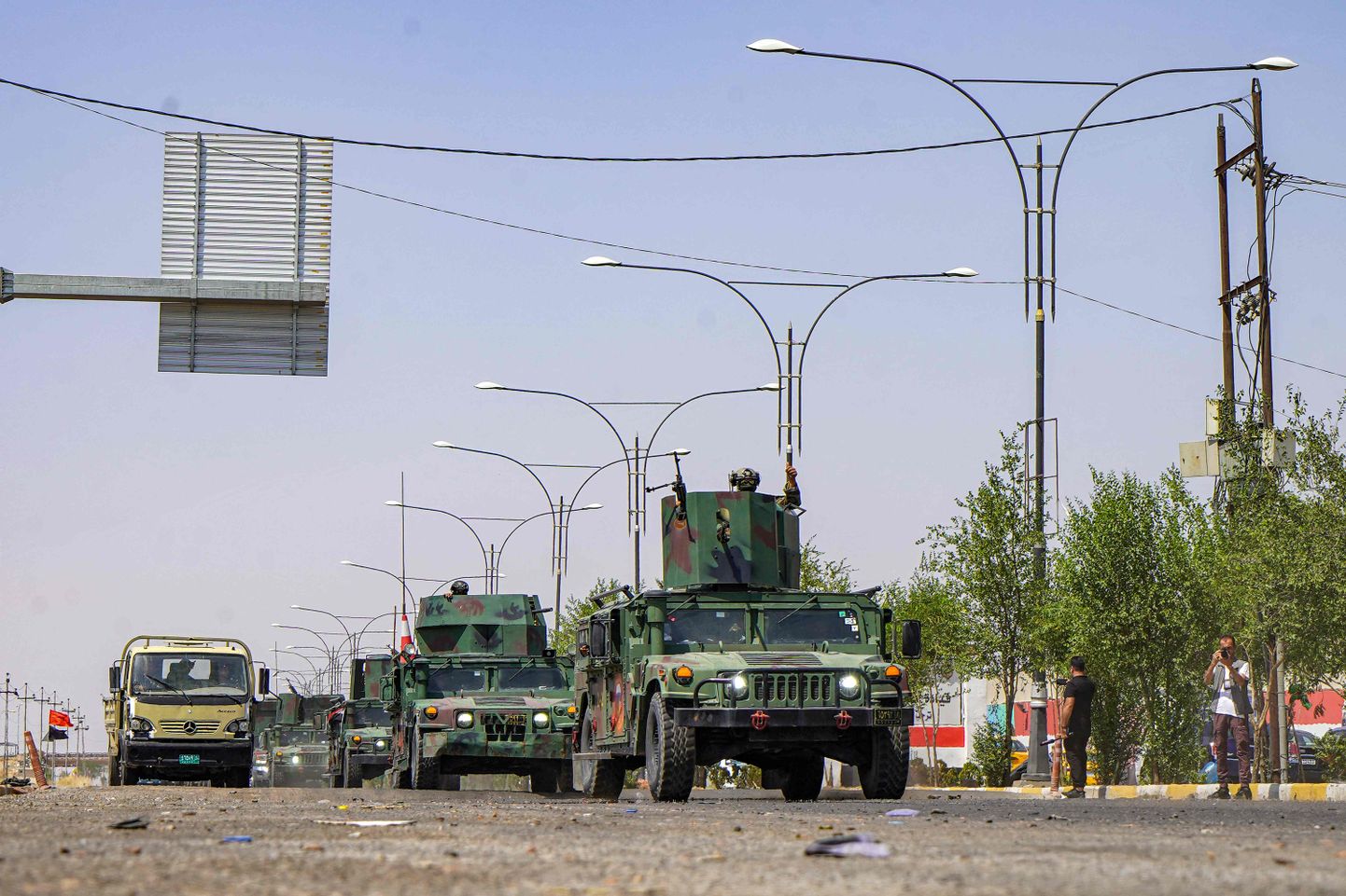 Iraagi julgeolekujõud Kirkuki maanteel.