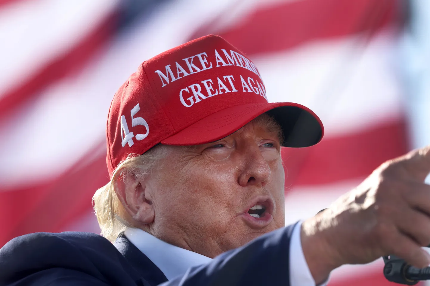 USA ekspresident Donald Trump eile toetajatele kõnelemas Nebraska osariigis Greenwoodis.== FOR NEWSPAPERS, INTERNET, TELCOS & TELEVISION USE ONLY ==