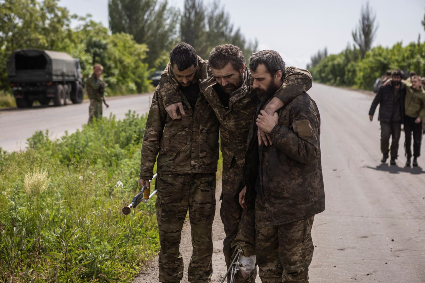Ukraina sõjavangid pärast lahinguid Donetskis, 25. mail 2023. a.