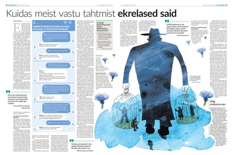 Pärnu Postimehe 15. veebruaril ilmunud illustratsioon loole “Kuidas meist vastu tahtmist ekrelased said”.