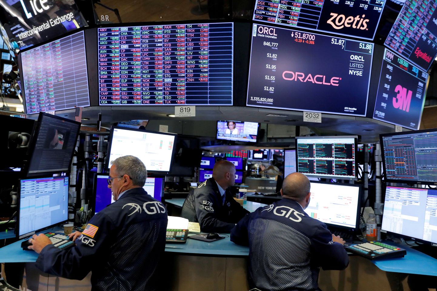 New Yorgi börs. Oracle'i aksia on sel aastal tõusnud 25 protsenti.