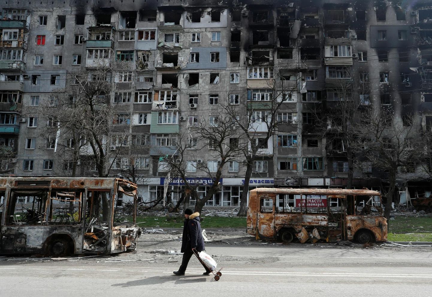 Mariupoli linn Ukrainas 19. aprillil 2022: Vene väed tegid siin «heanaaberlikku sõda», tappes tuhandeid inimesi.