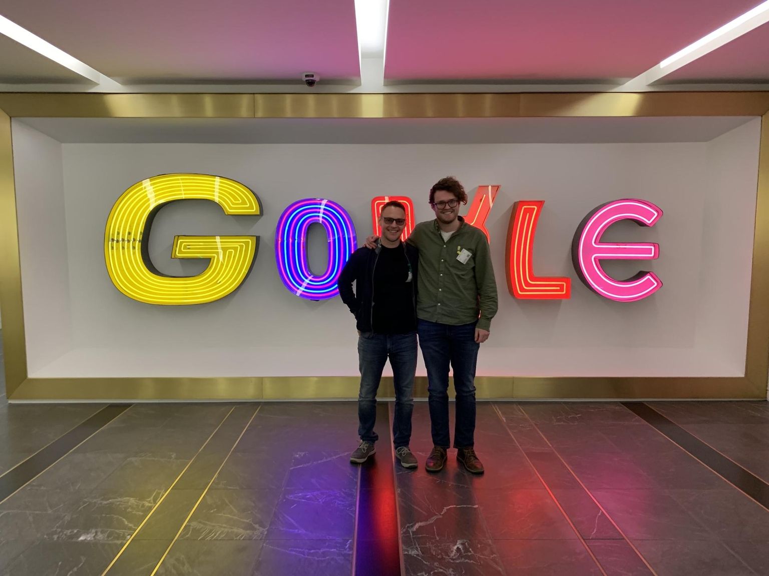 Nevercode’i tehniline juht Mikhail Tokarev (vasakult) ja juht Martin Jeret selle aasta märtsis Google’i New Yorgi kontoris.