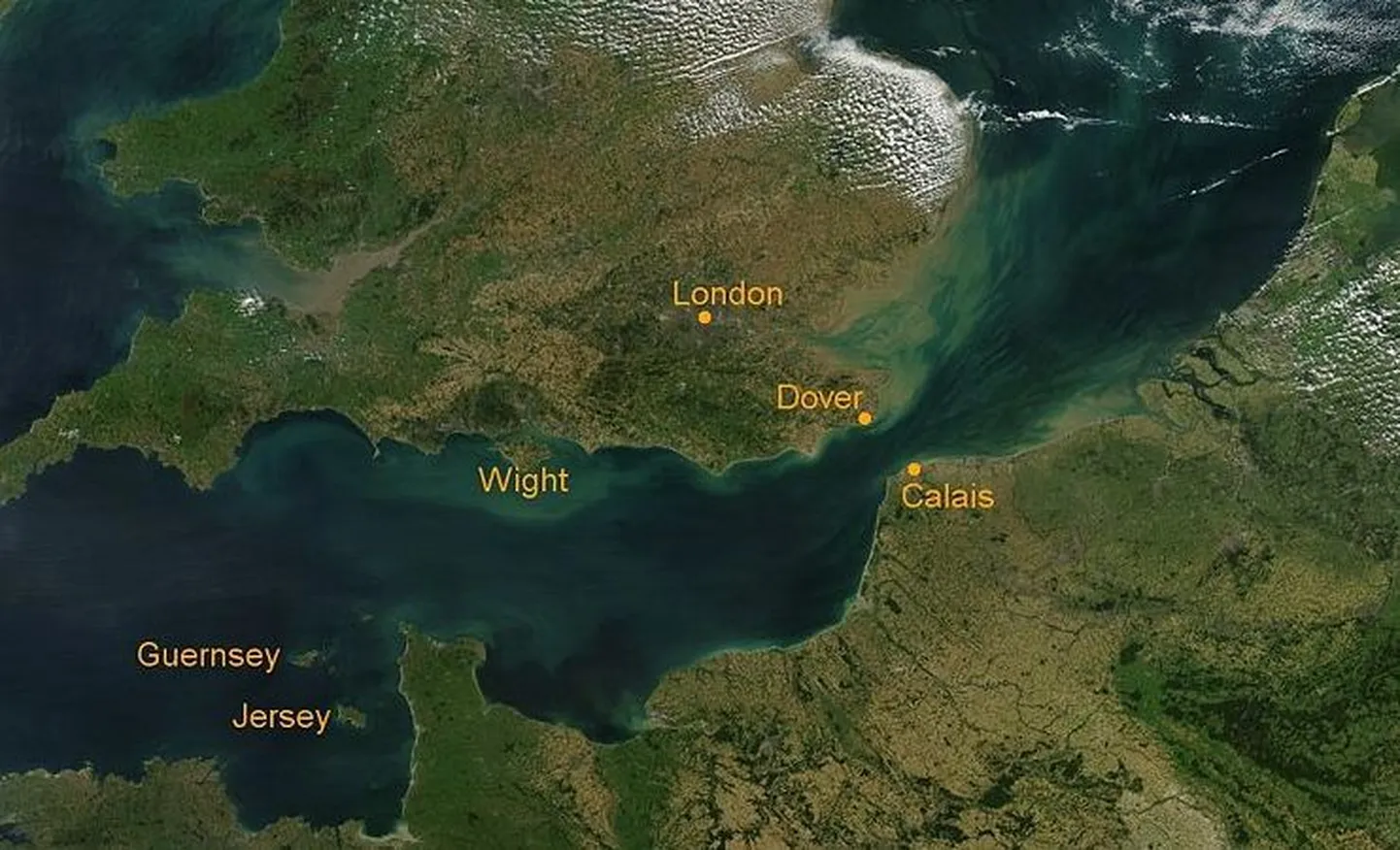 Satelliitfoto La Manche`ist