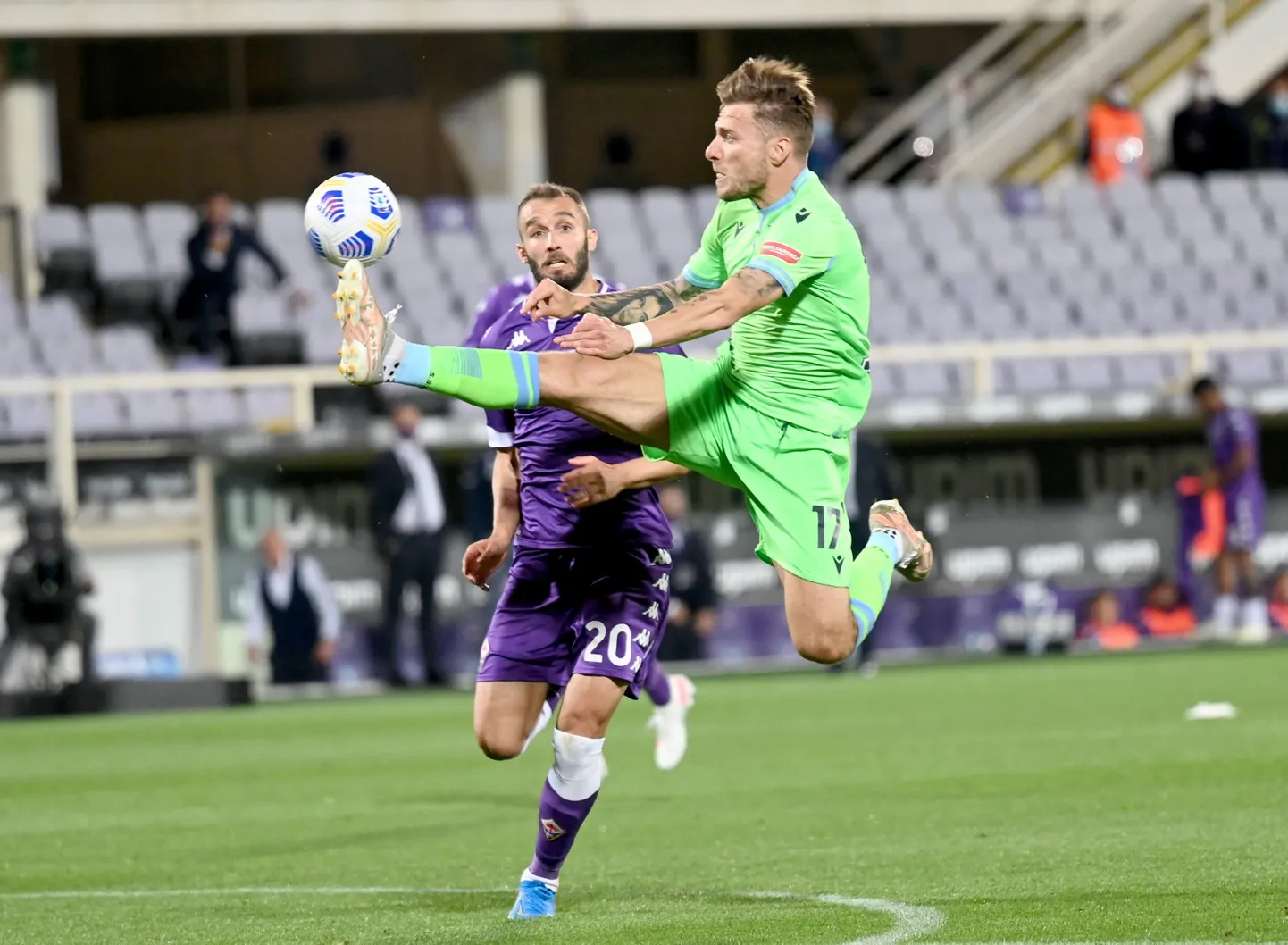 Värskelt Itaalia koondisega EMi võitnud Ciro Immobile rohelises Lazio vormis(esiplaanil).