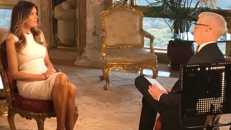 Melānija Trampa (Melania Trump) sniedz interviju CNN 