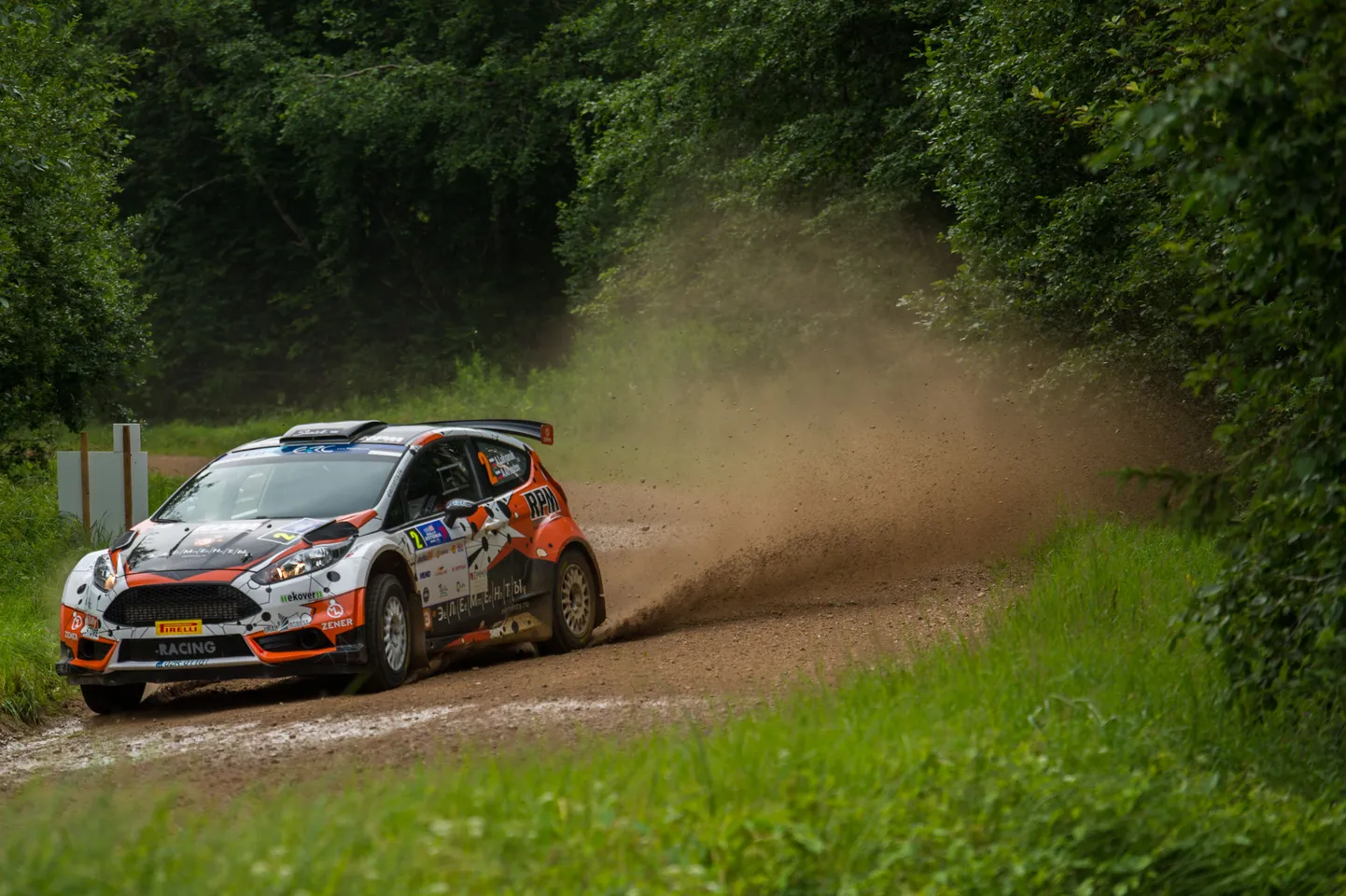 Aleksei Lukjanuk (Venemaa, Ford Fiesta R5) Rally Estonia testikatsel.