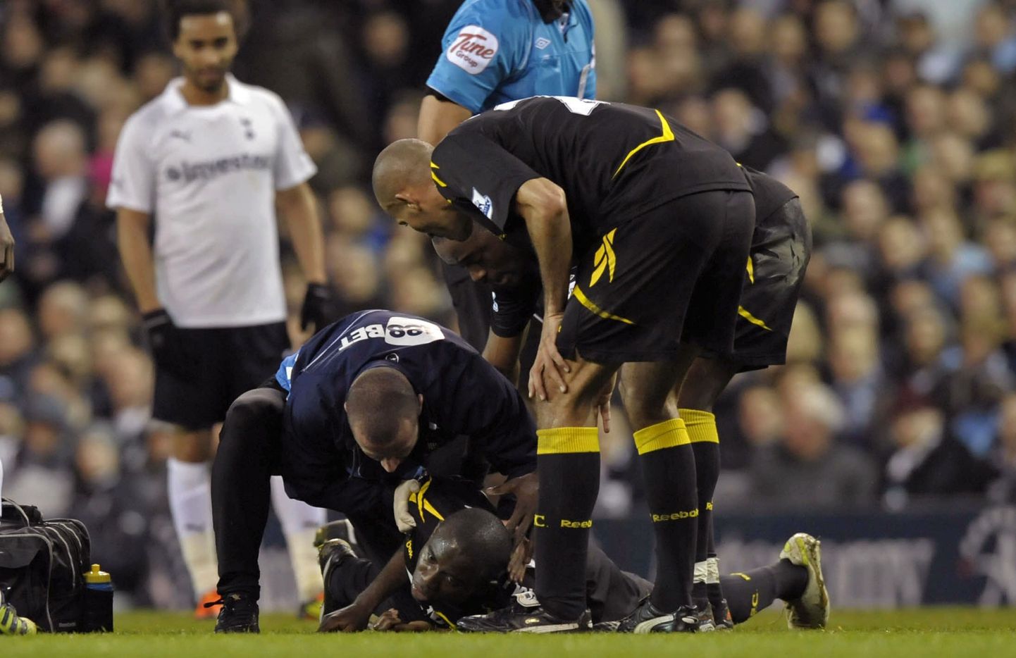 Fabrice Muamba traagilises kohtumises Tottenhami vastu.