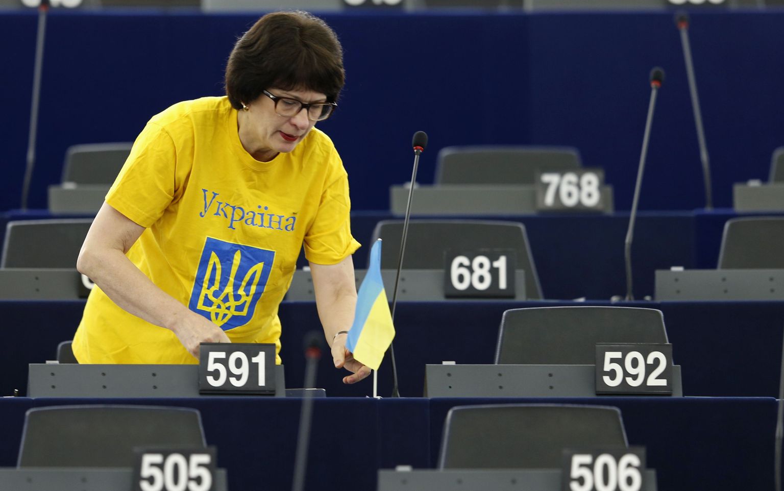 Sandra Kalniete mullu Ukraina-teemalise europarlamendi debati eel.