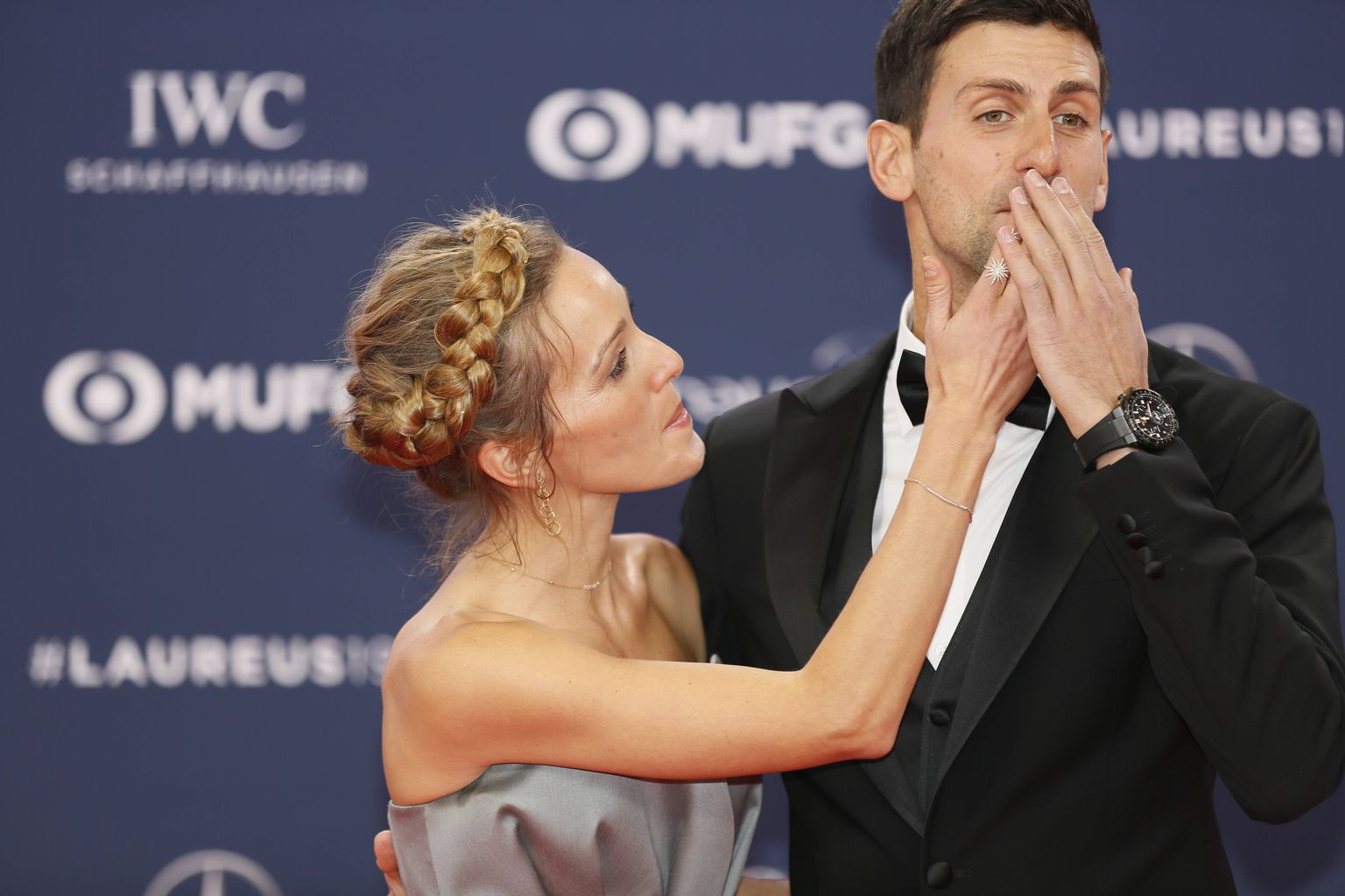 Novak ja Jelena Djokovic Laureuse spordiauhindade galal 2019. aastal.