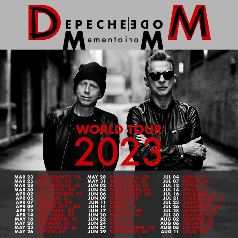 Список городов, которые Depeche Mode посетят в 2023 году.