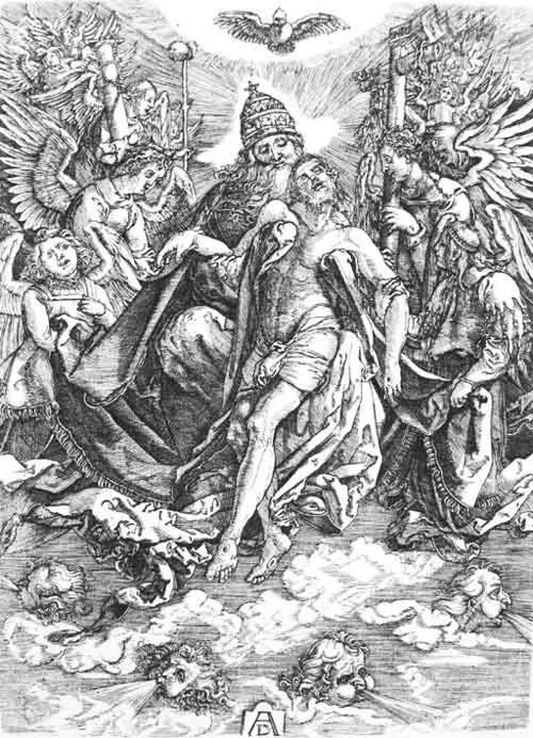 Albrehts Dīrers (Albrecht Dürer, 1481–1528). Svētā Trīsvienība. 16. gs. Ksilogrāfija. Tomasa Emmerlinga kolekcija
