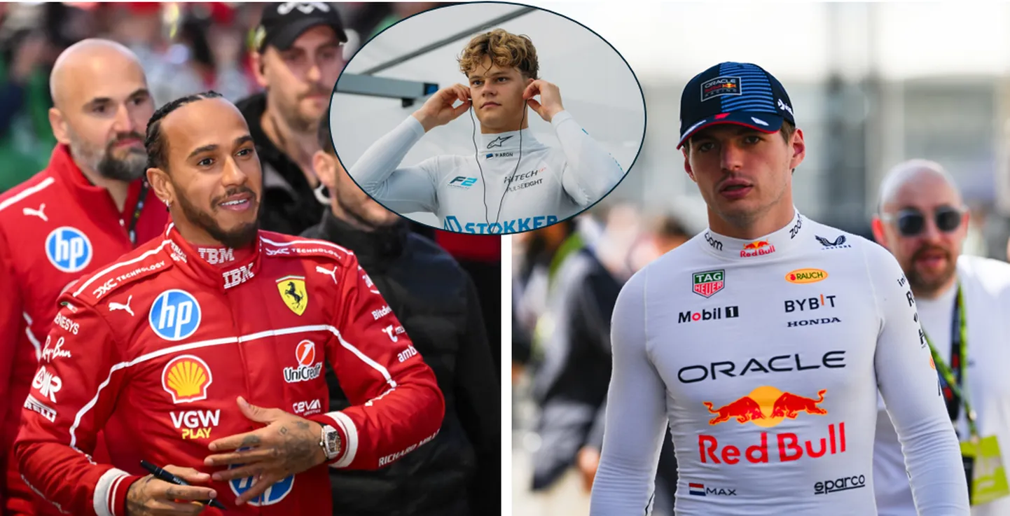 Lewis Hamilton, Paul Aron ja Max Verstappen.