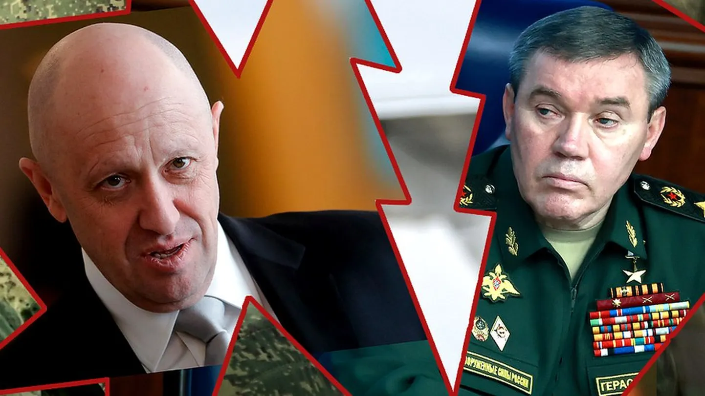 Основатель ЧВК Евгений Пригожин и глава российского Генштаба Валерий Герасимов