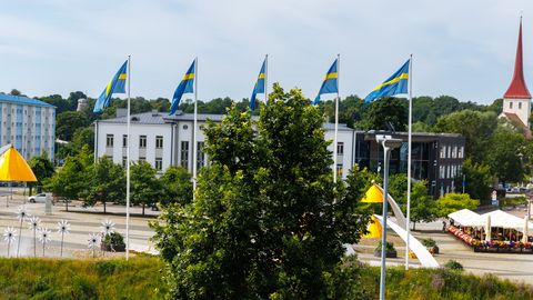 Rakvere Keskväljakul ei lehvi enam Ukraina lipp. Põhjus on räbaldunud Eesti lippudes