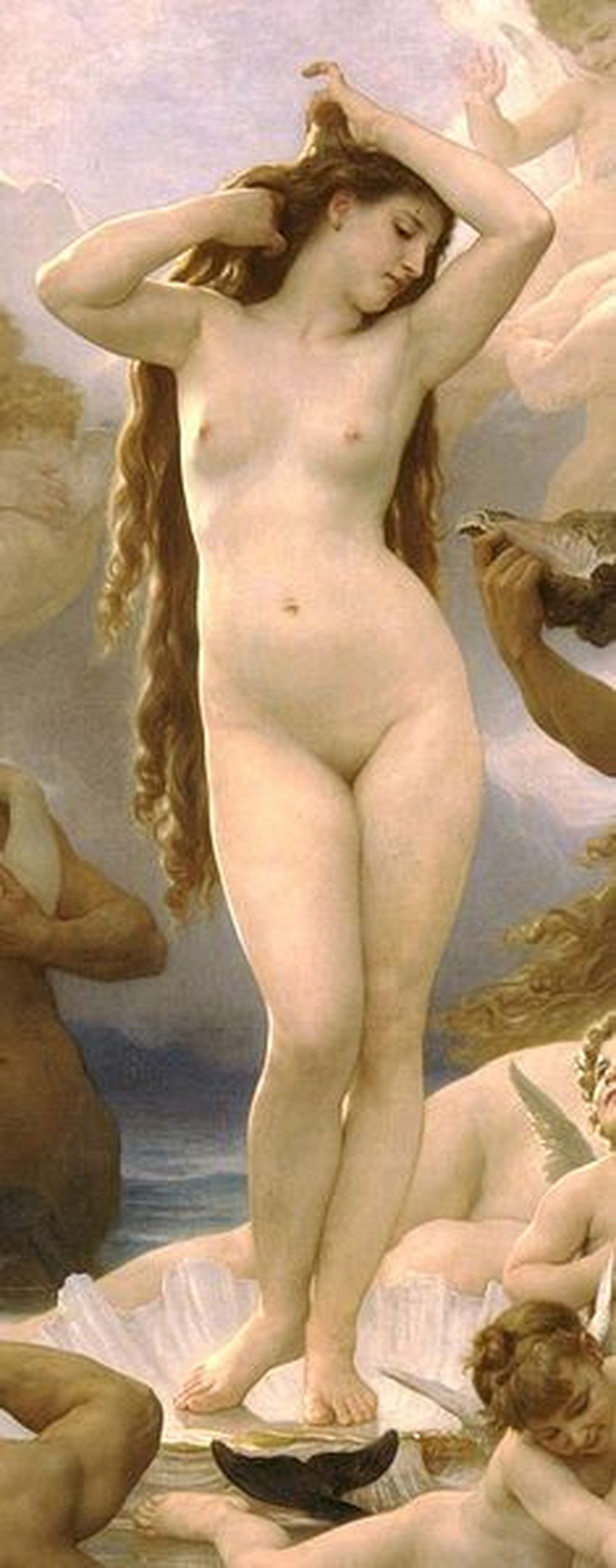 William-Adolphe Bouguereau maal «Veenuse sünd» aastast 1879. Maalil kujutatud naine on liivakella kujulise kehaga