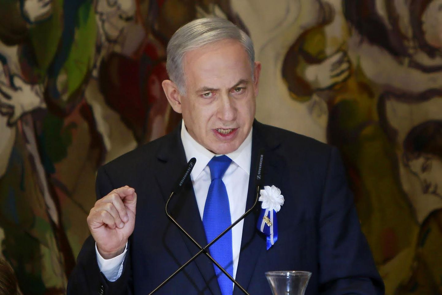 Iisraeli peaminister Benjamin Netanyahu Knessetis kõnet pidamas.