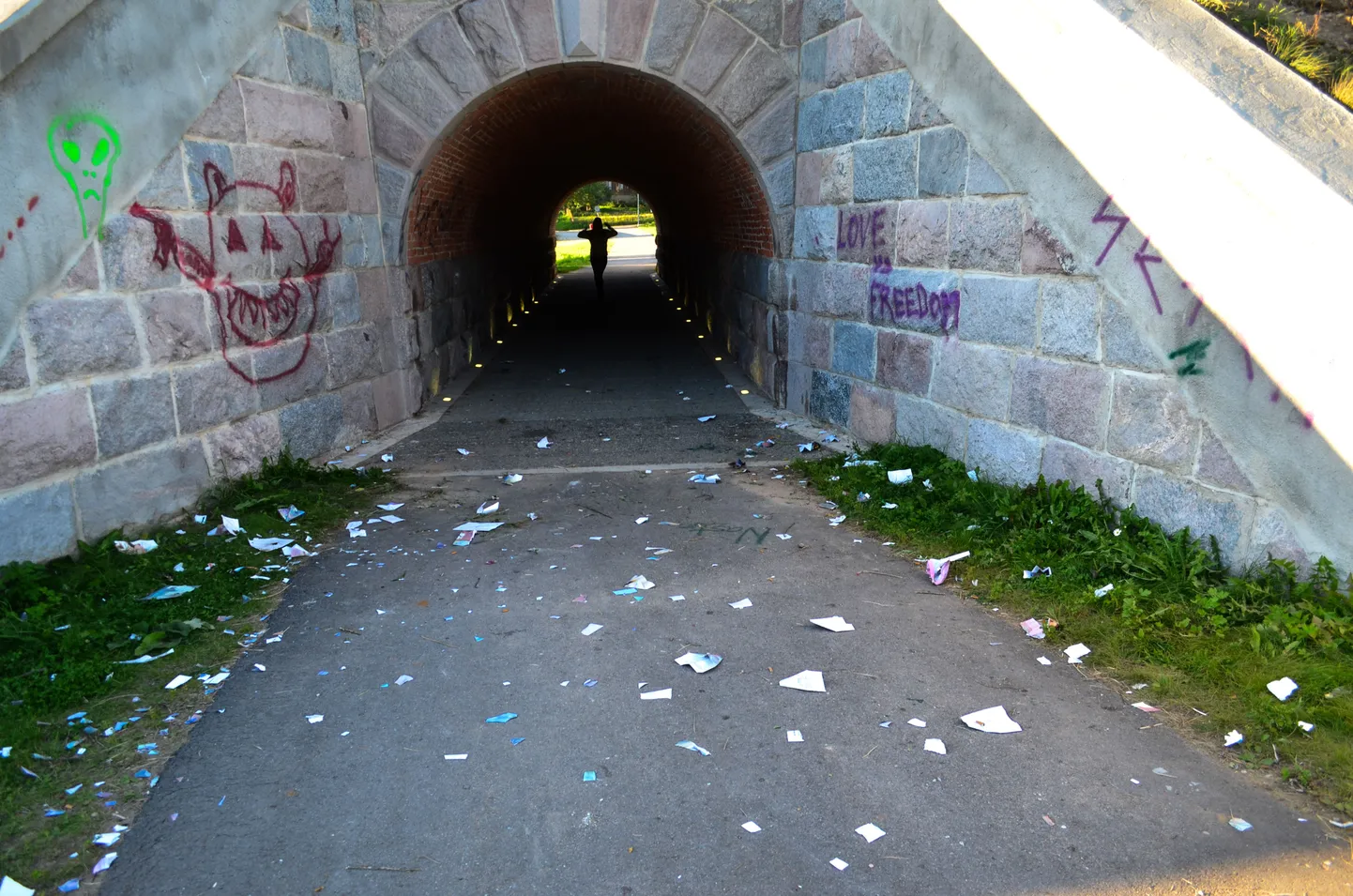 Laia tänava tunnel Valgas, kus juhtum aset leidis.