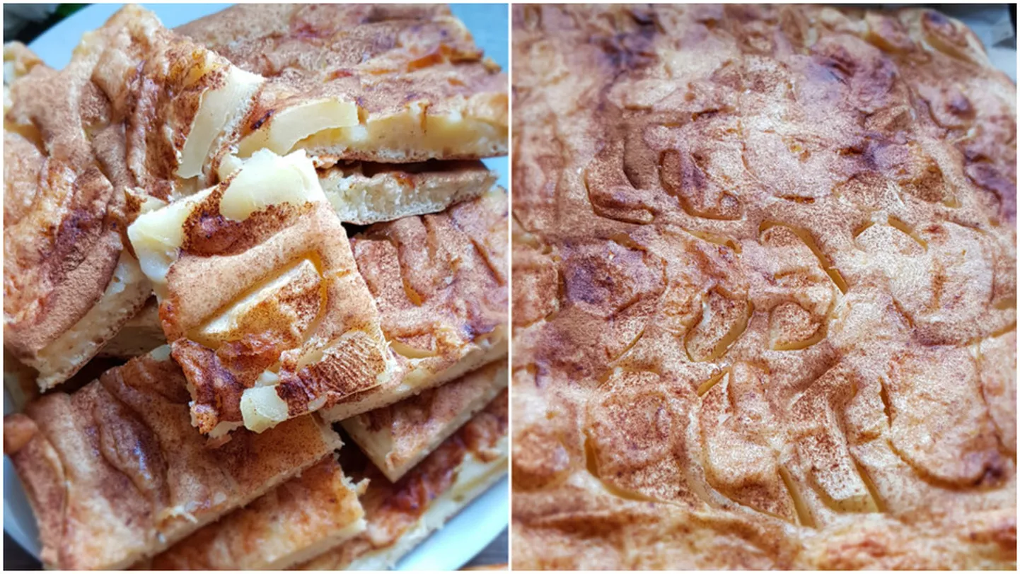 Ābolu plātsmaize ar kefīra mīklu