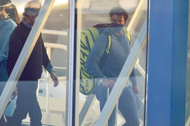 Rafael Nadal (paremal) saabus täna Austraaliasse.