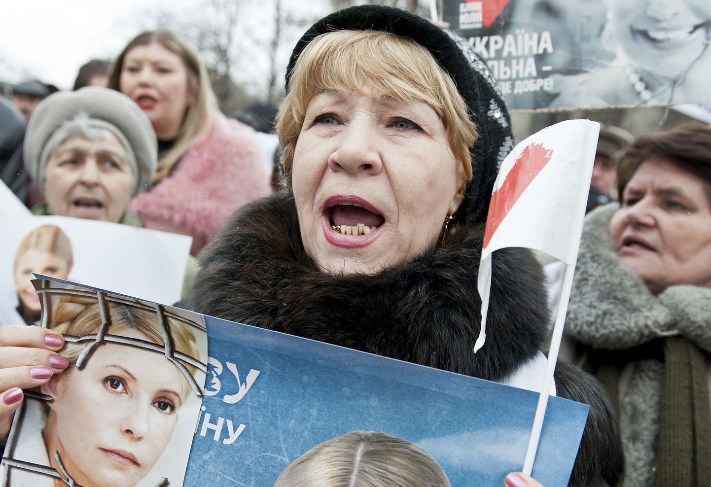 Täna Harkovis toimunud Julia Tõmošenko toetajate meeleavaldus.