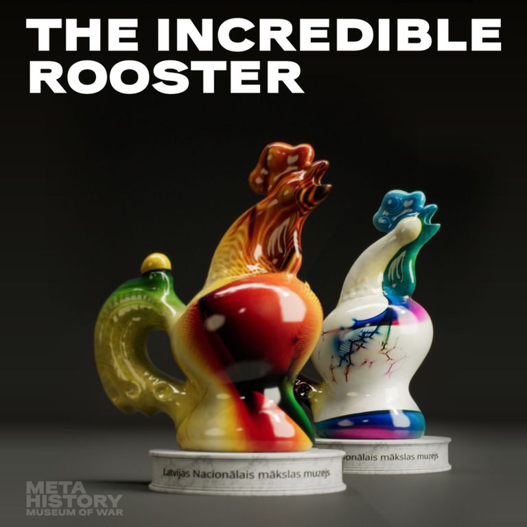 NFT mākslas darbs Borodjankas gaiļa formā no kolekcijas “The Incredible Rooster”. 2022.