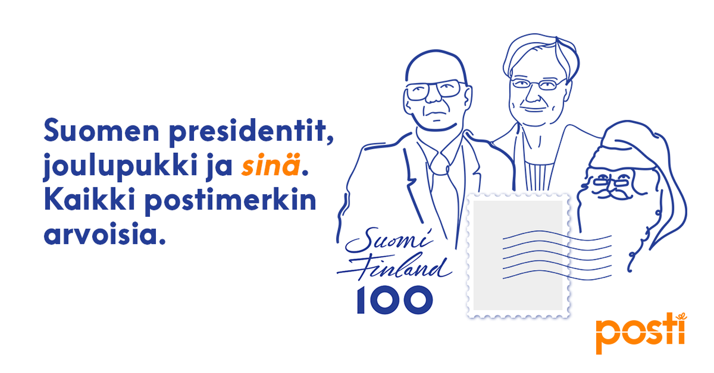 Soome juubeliks pakub Soome Post kaks võimalust: kas oma näoga postmark või soovid maailma suurimal õnnitluskaardil?