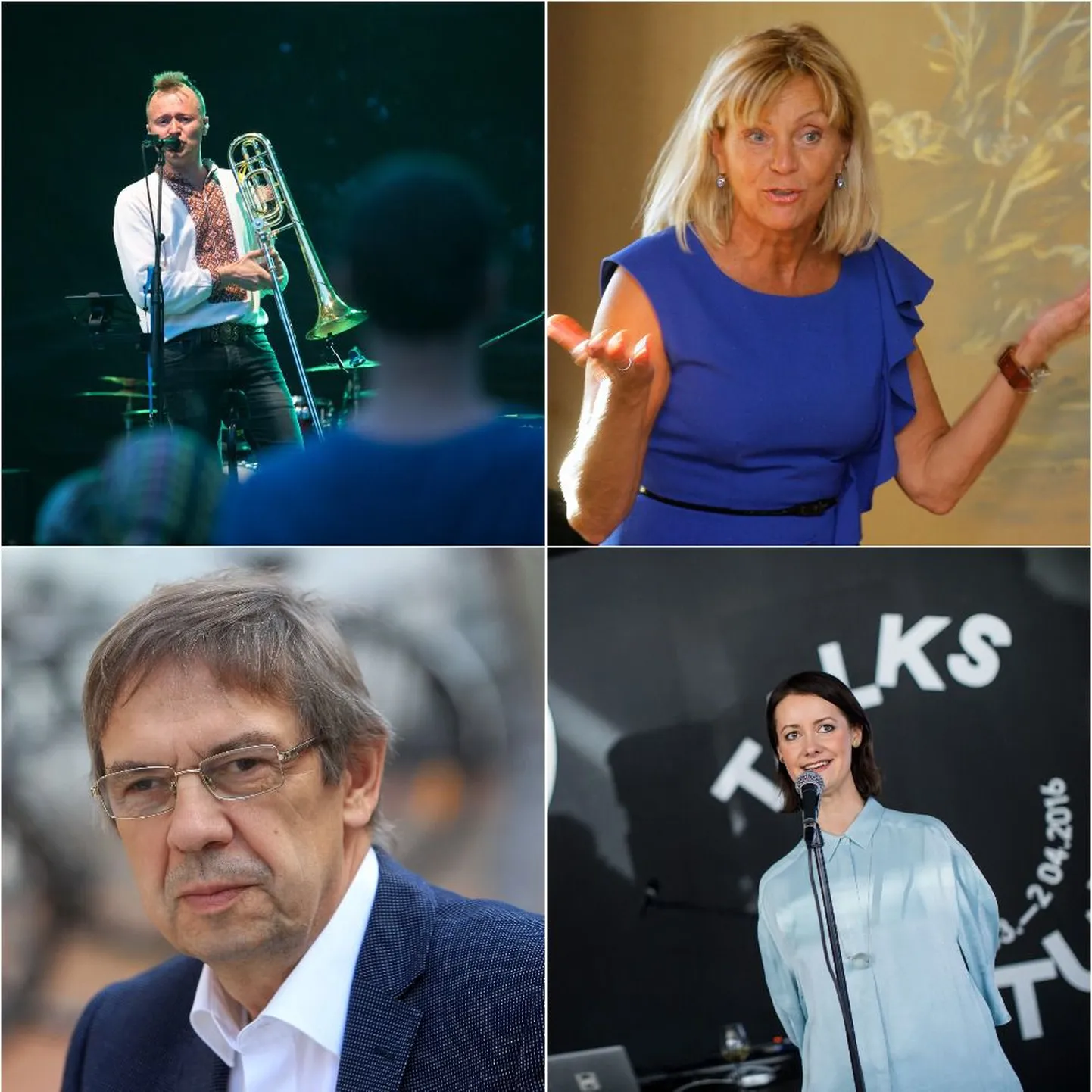 Svjata Vatra solist Ruslan Trochynskyi, näitleja Anne Veesaar, vandeadvokaat Paul Varul ja kontserdikorraldaja Helen Sildna.