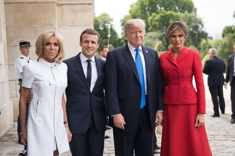 USA president Donald Trump ja esileedi Melania Trump on visiidil Prantsusmaal, neid võõrustavad president Emmanuel Macron ja esileedi Brigitte Trogneux'