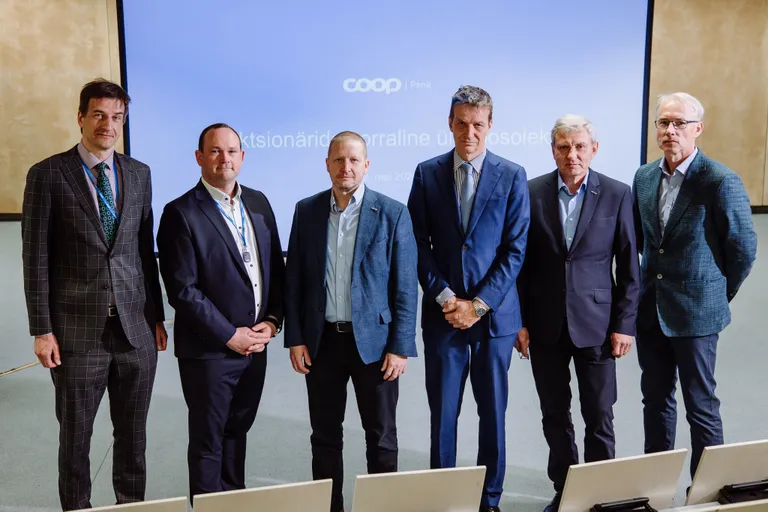 Coop Panga uue nõukogu liikmed vasakult: Raul Parusk, Silver Kuus, Alo Ivask, Ardo Hansson, Jaan Marjundi ja Roman Provotorov.