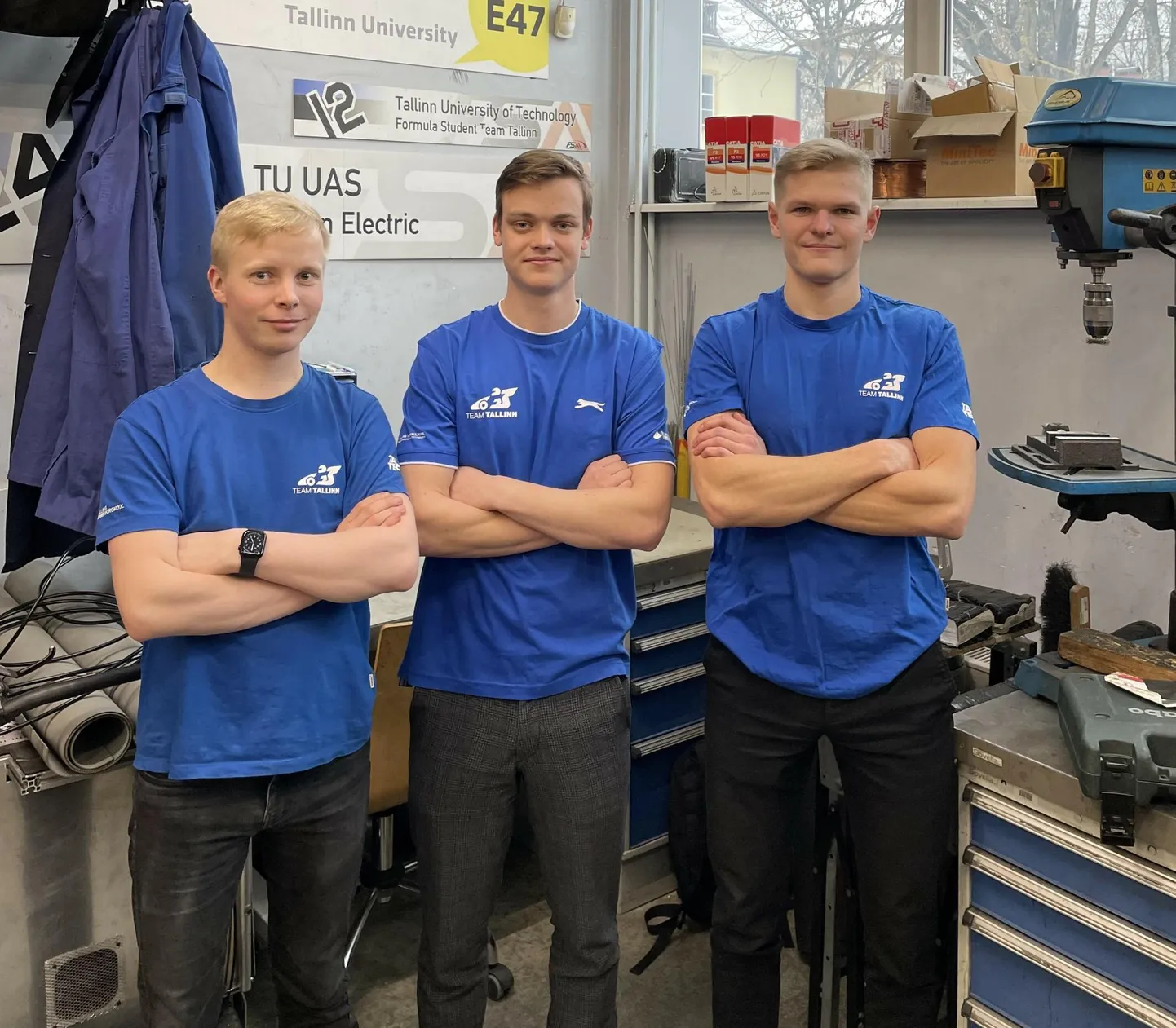 Eelvooru võitnud Tudengi Vormeli meeskond. Vasakult Karl Kaarlõp, Robin Saarniit, Kristjan Taimla.