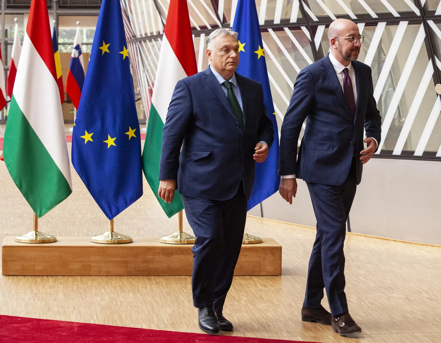 Euroopa Ülemkogu president Charles Michel ja Ungari peaminister Viktor Orbán Ungari eesistumise esimesel päeval.