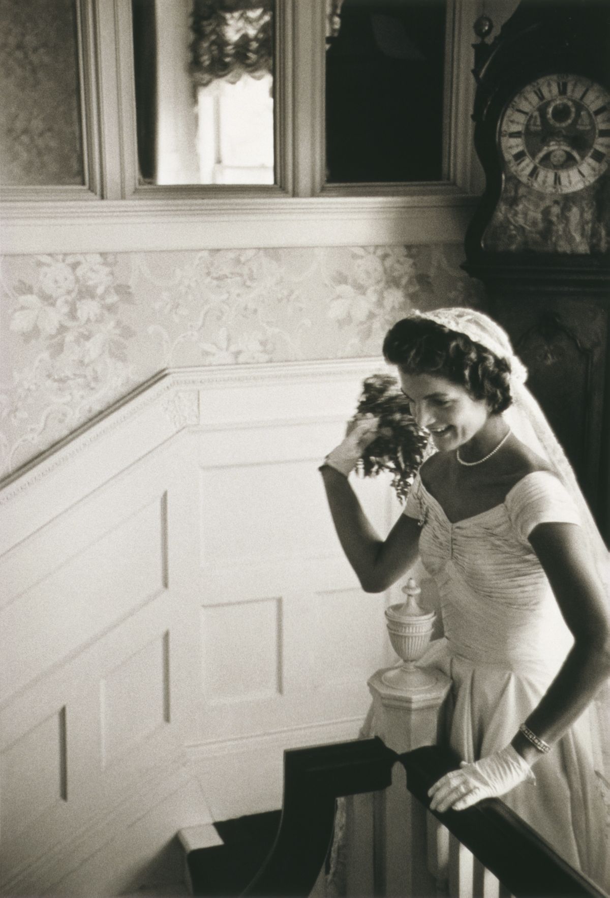Žaklīna Kenedija kāzu dienā, 1953. gadā